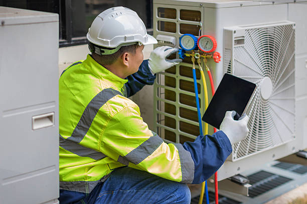 Professional Hvac technician working in Franklin, MA